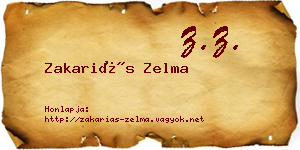 Zakariás Zelma névjegykártya